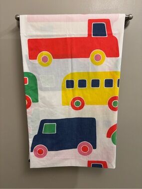 Marimekko by Dan River Bo-Boo Twin Flat Sheet Multicolor Cars Print Vintage 1975